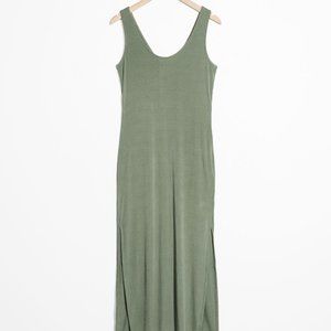 & Other Stories Scoop Neck Midi Dress Teal